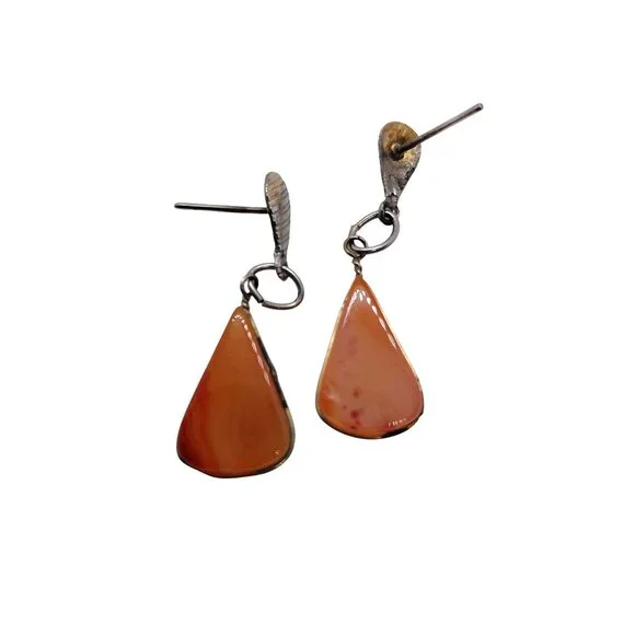 Agate earrings stylized teardrop - Picture 2 of 3